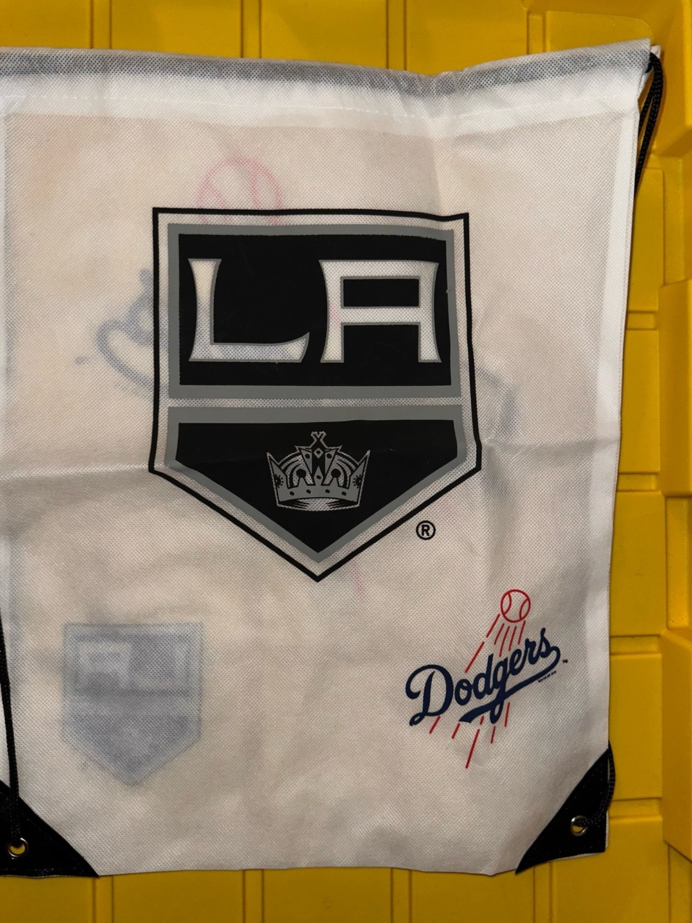 LA Kings x Dodgers Drawstring Bag - White/Black